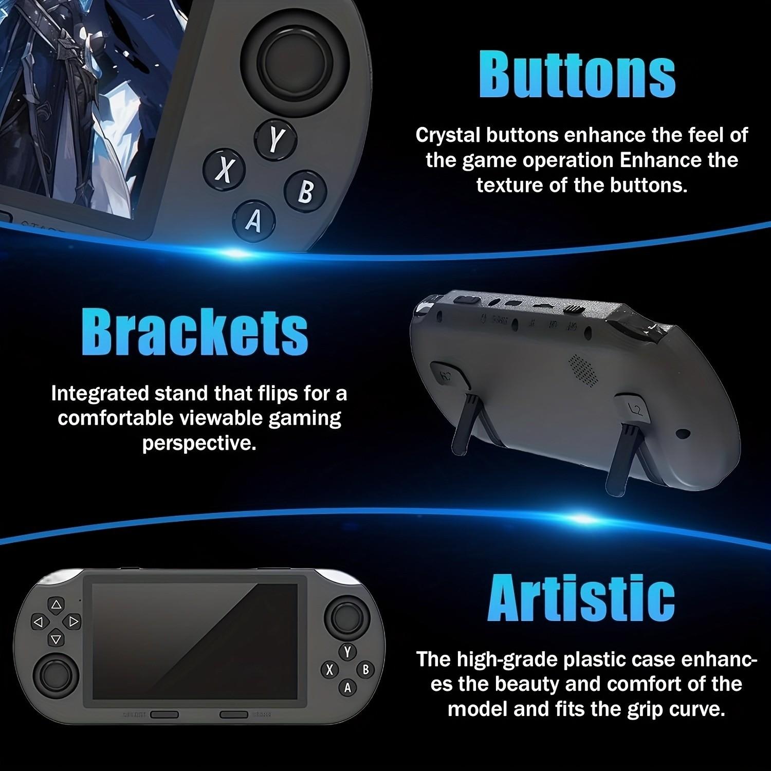 Portable Retro Game Console, 4.5-Inch IPS Screen, Mp4 & E-Book Combo, 3000mah Long Battery, OTG Function, Ideal Gift for Adults