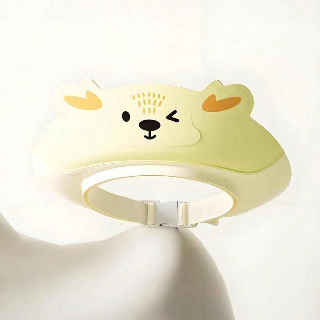 Cartoon Shower Cap/baby Bath Hat, Dual-Layer Portable Detachable Foldable, Wide Brim, Ear Protection, Adjustable Head Size, Three-Way Waterproof