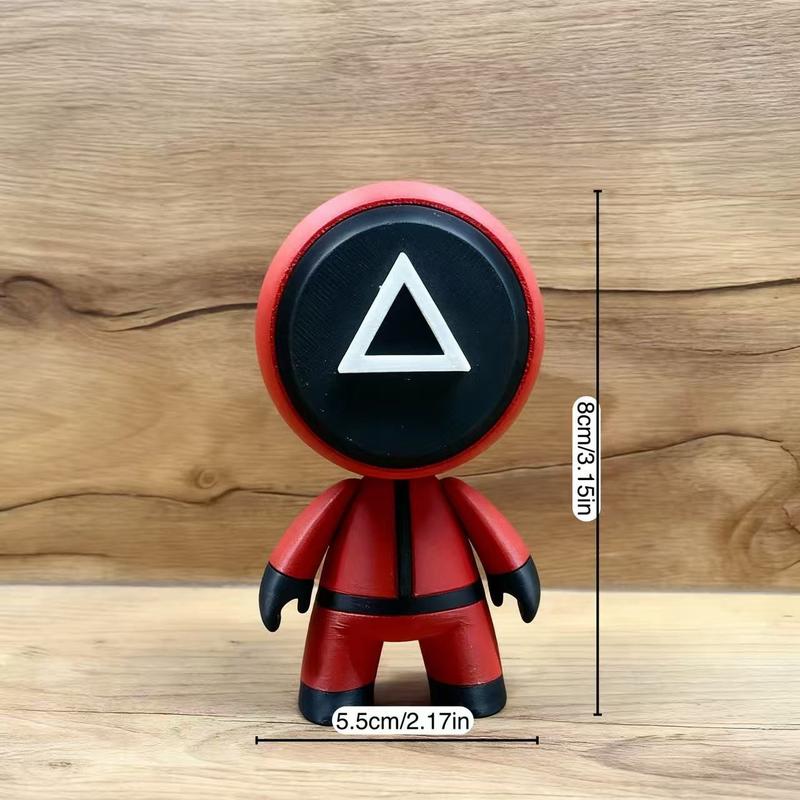 3D Printed Squid Game Character Figurines Set, Soldier Worker Manager Collectibles, Mystery Mask Man TV Series Accessories