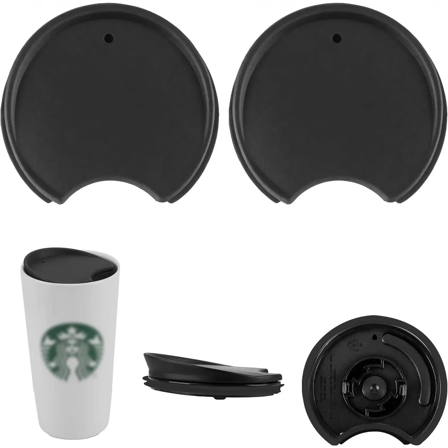 2 count Black  lid compatible with  10oz 12oz 16oz cups