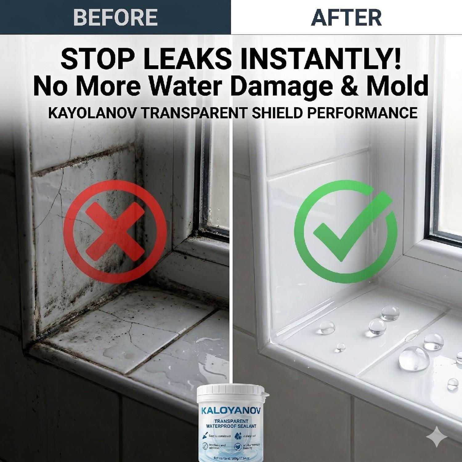 500g Transparent Waterproof Sealant Anti-Leakage Glue with Brush for Bathroom Roof Window Wall Tile Repair Coating Agent