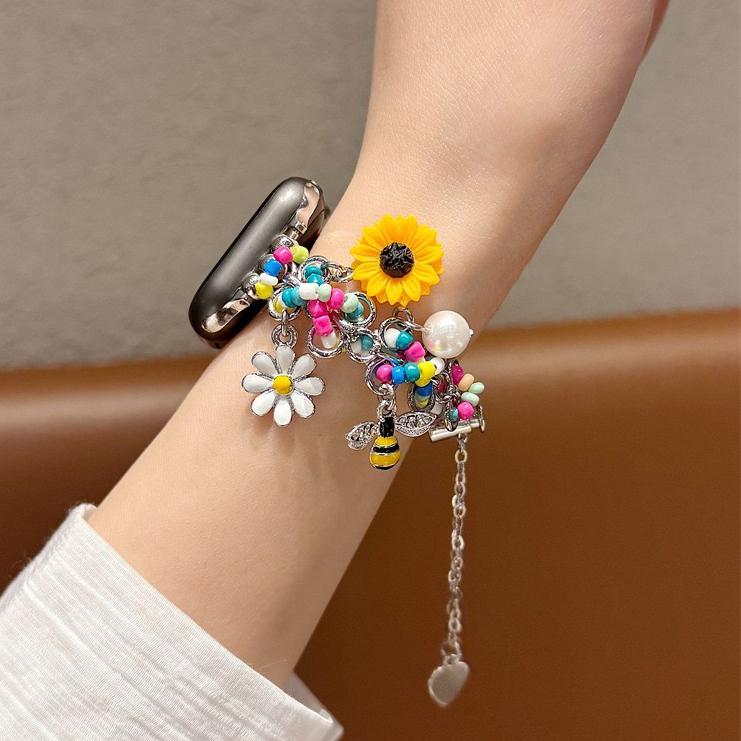 Women's Simple Cute Beaded Stretch Chain Apple Watch Band, Smart Watch Straps, Smartwatch Strap, Smart Watch Accessories, Compatible with Series 1-11 Ultra Se, 38-49mm, Fashion Design Accessory, Wearable Accessory