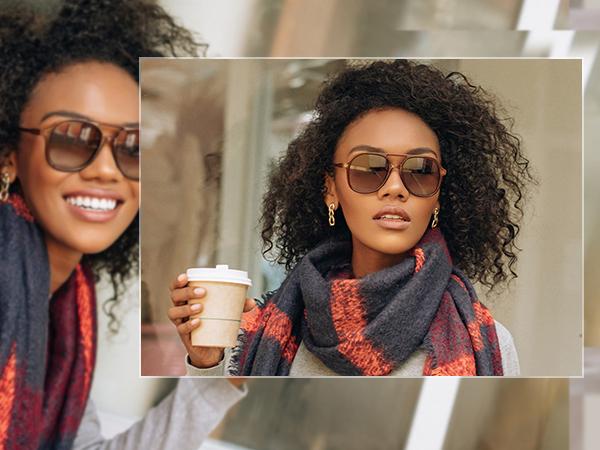 SOJOS Retro Polarized Aviator Sunglasses for Women Men Classic 70s Vintage Trendy Square Aviators