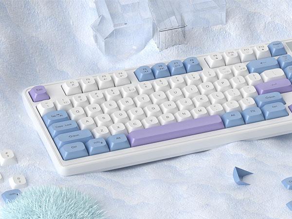 MageGee Wireless Gaming Keyboard and Mouse Combo V560, RGB Backlit Rechargeable Mechanical Feel Keyboard 2.4GHz Quiet Blue White Purple Keyboard Mouse for Mac Laptop PC Gamer