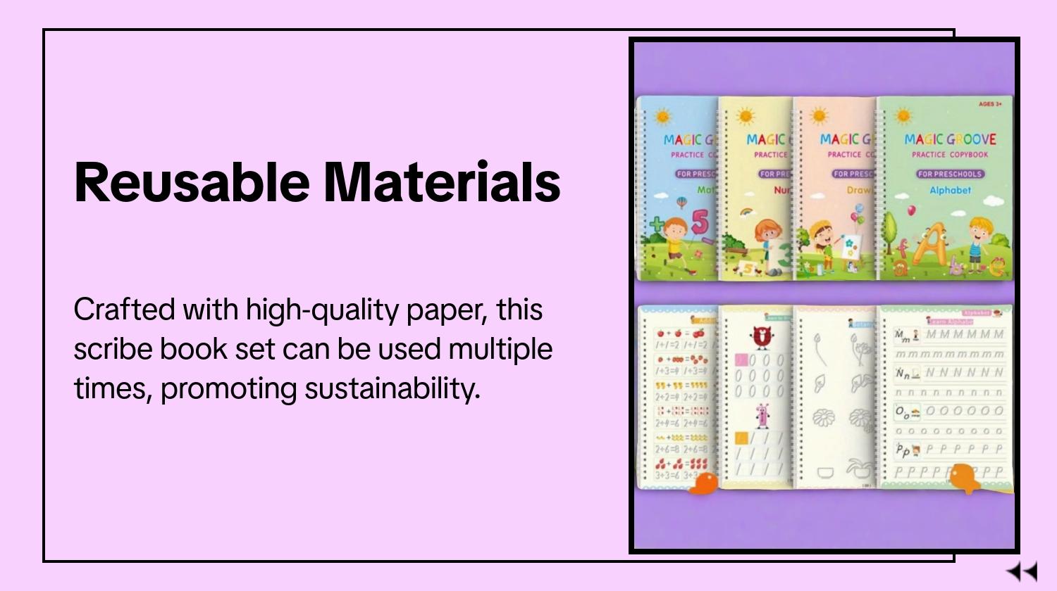 Magic Practice Scribe Book Set, 1 Set Reusable Number & Letter & Math & Drawing Practice Scribe Book with Pen & Refill & Pencil Grip, Gift for Friend Family, Learning Materials