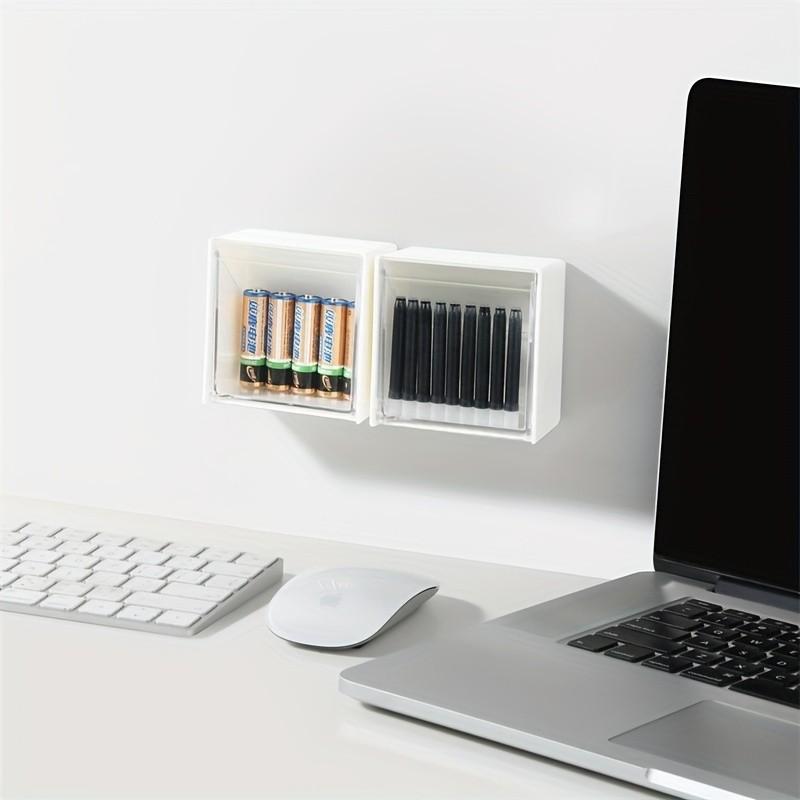 Wall-Mounted Storage Box, Plastic Bathroom Organizer, Home Multi-Functional Storage, Lightweight Design, Suitable for Cotton Swab Accessories