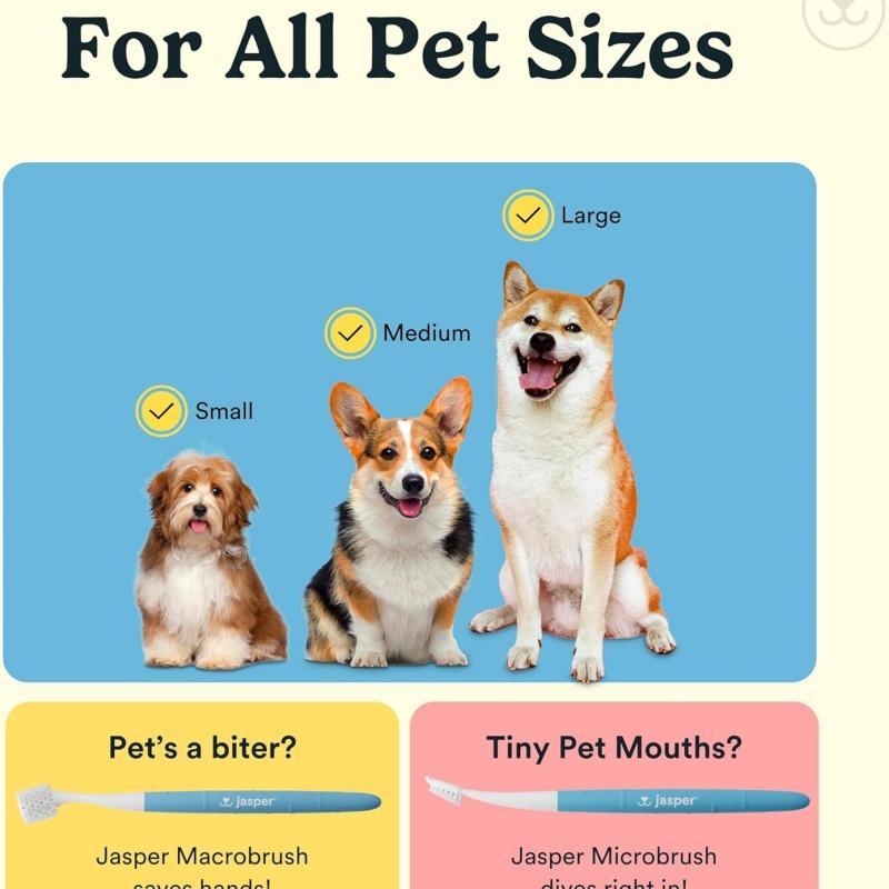 High-Quality New Dog Toothbrush Set, 360° Cat & Dog Brushing Kit, Premium Gel Toothbrushes for Pets, Single Item Pack