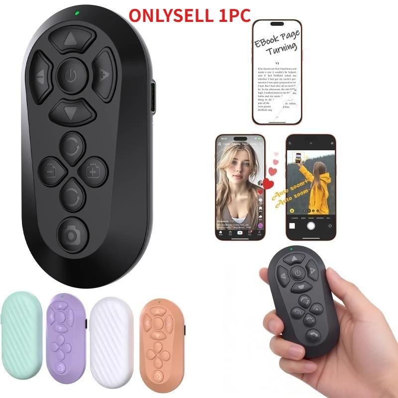 Bluetooth Remote with Button and Enhanced Functionality for TikTok Scrolling, Page Turning, Volume Control & Camera Shutter | Hands-Free Phone Controller for iPhone & Android, 2026 Upgraded, Wireless Controllers