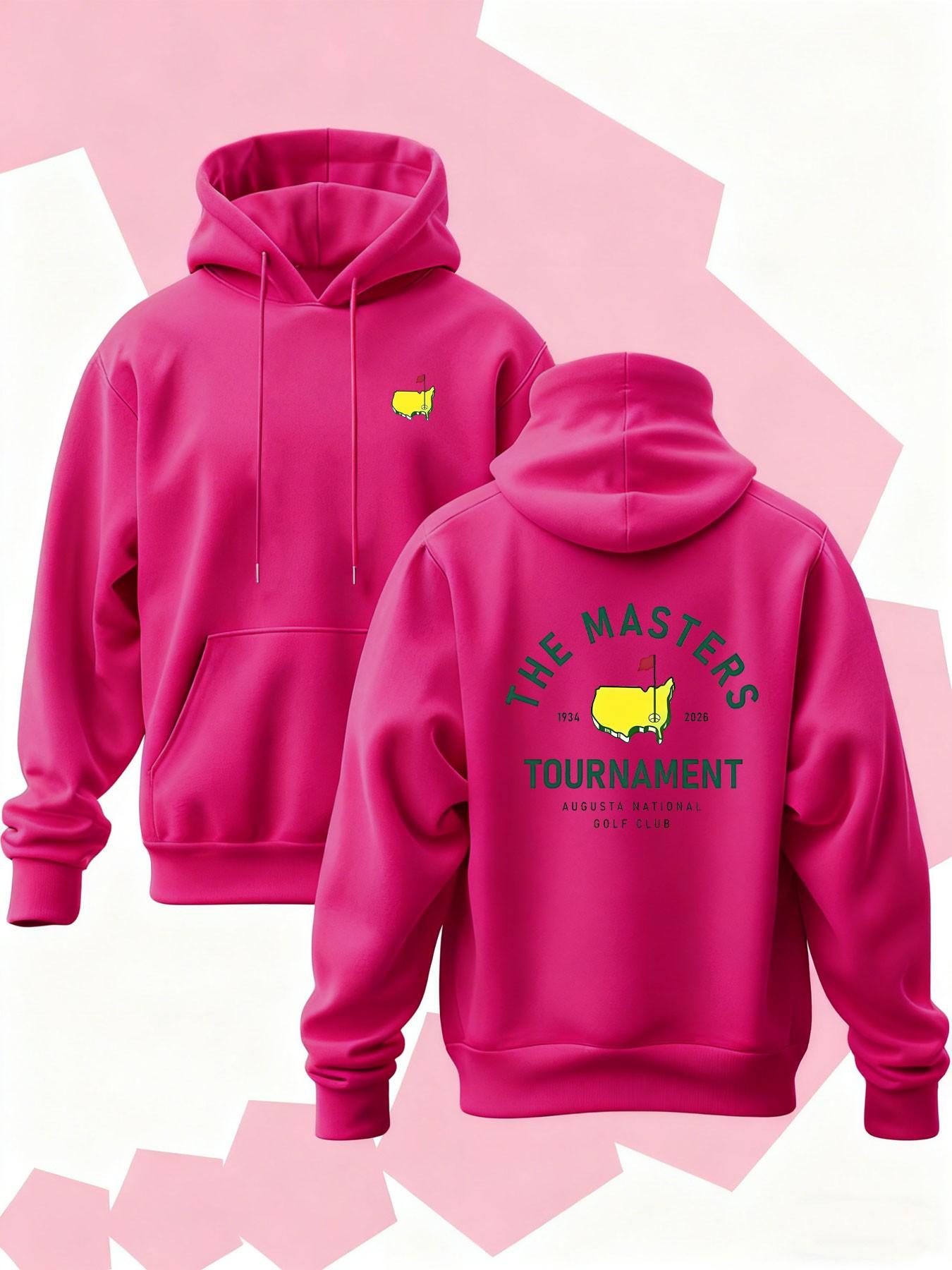 New Men's Hooded Sweatshirt with Map Outline Print, Soft Stretch Knit Fabric, Casual Daily Wear, All Season Hoodie, Fun Style Top