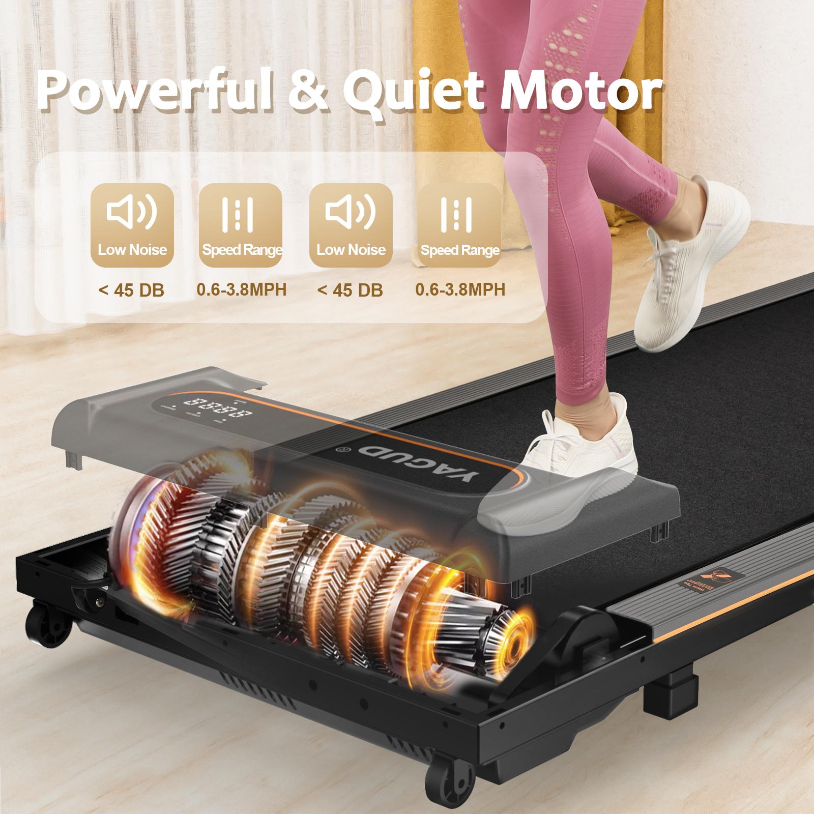 【YAGUD】Quiet Walking Pad – Under Desk Jogging Treadmill with Shock Absorption, LED Display & Remote for Home/Office Small Space Quiet Motor SpringStatements