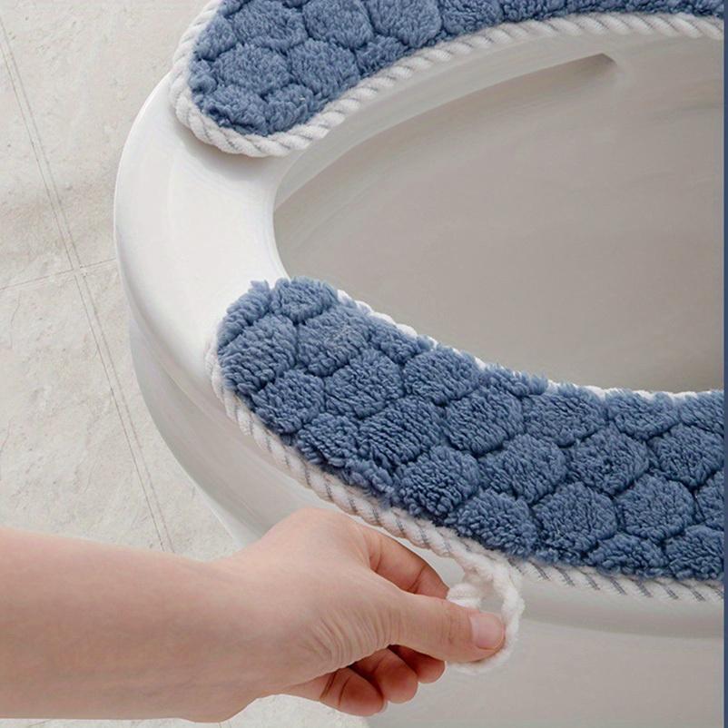 1 Pair of New Toilet Seat Covers, Hook and Loop Fastener Toilet Seat Covers, Household Toilet Mats, Toilet Seat Cushions, Suitable for All Seasons, Washable