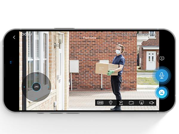 AOSU Solar Security Camera Wireless Outdoor with Panoramic PTZ, Human Auto Tracking, 2K Night Vision, Light and Sound Alarm, 2-Way Audio, Compatible with Alexa/Google Assistant for Home Surveillance