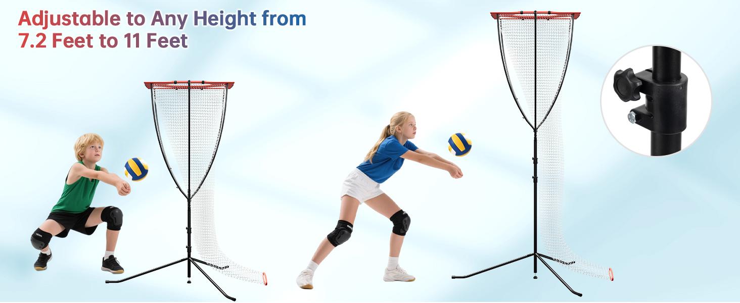Volleyball Setter Training Net – Adjustable Height & Angle, Heavy-Duty Portable Frame for Indoor/Outdoor Setting, Serving & Spiking Practice