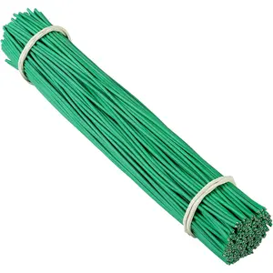 Tangyinrd 200 Pcs 6 inch Garden Twist Tie, Round Plastic Twist Ties for Plants, Vines and Wrapping Cords or Christmas Tree Gardening Plants Growth and Care, Office Home Cable Organization (Green)