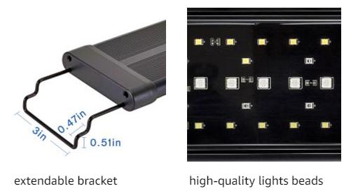 hygger Aquarium Programmable LED Light， for 12~55in Long Full Spectrum Plant Fish Tank Light with LCD Setting Display,with Timer Auto On/Off and  7 Colors, Sunrise Sunset Moon and DIY Mode，for Novices Advanced Players