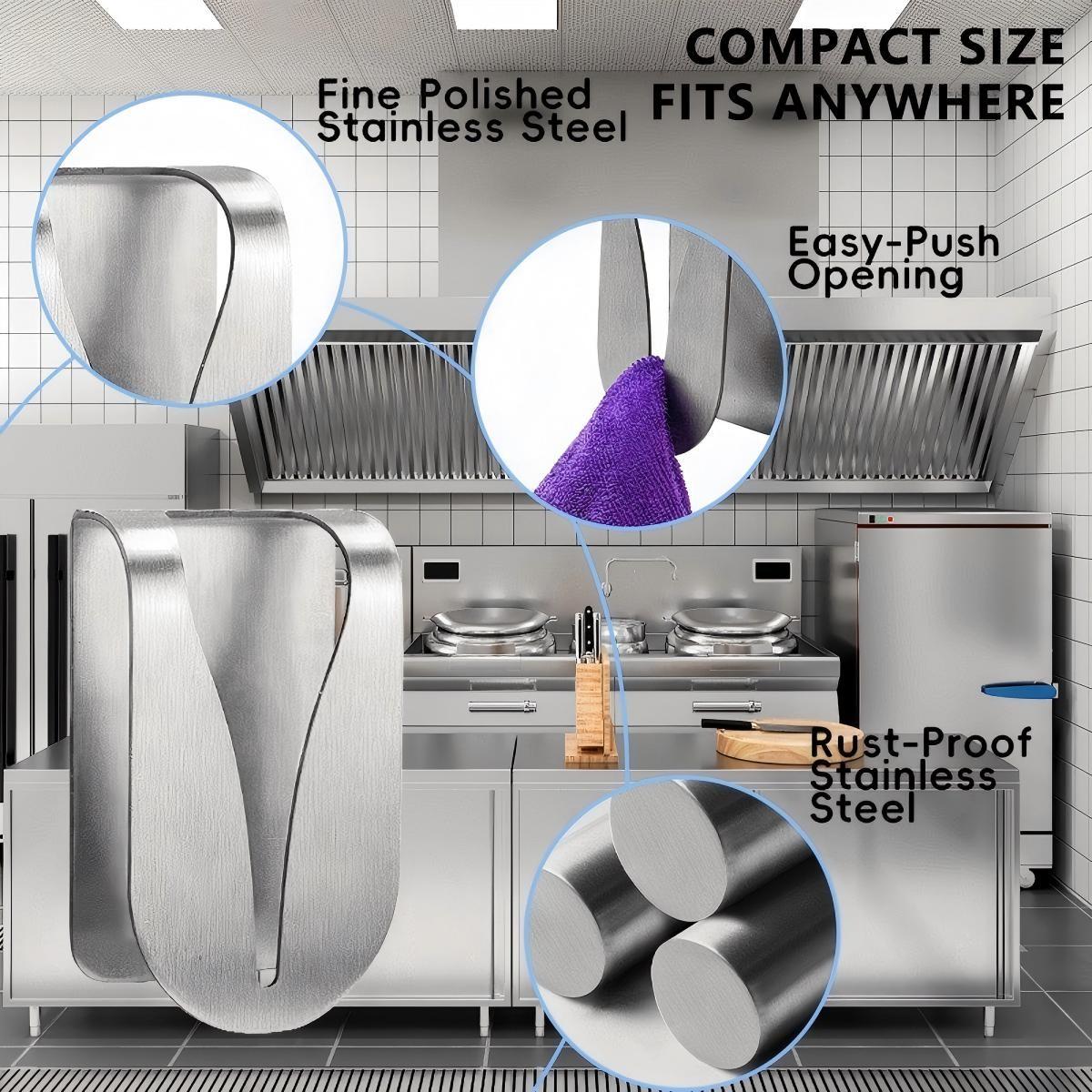 Magnetic Towel Rack, Self-Adhesive Stainless Steel Towel Hook Wall Mount, Bathroom Storage Shelf, Durable and Easy to Install