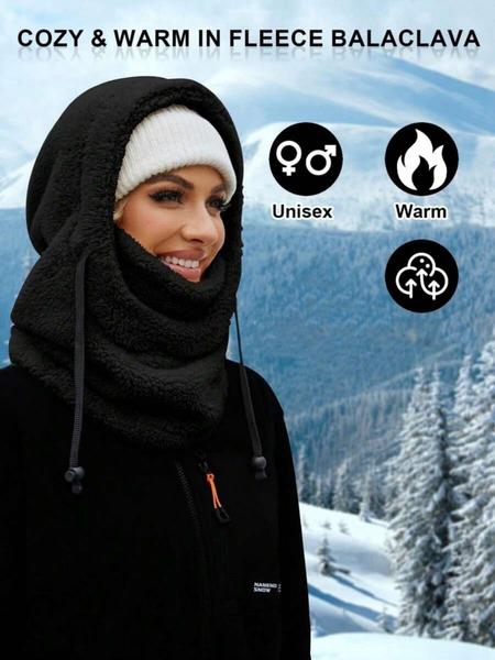 Upgrade Thickened Balaclava Hat, Winter Fleece Face Mask Scarf Combo, Warm Inner Layer, Thermal Ski Mask, Unisex Full Head Neck Cover