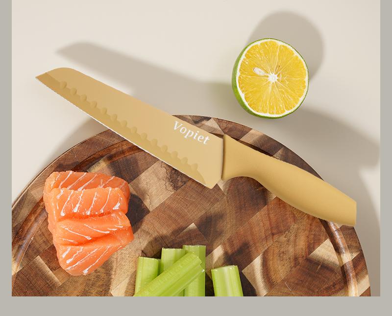 14 Pieces, Kitchen Knife Set, 7 Knives, 7 Protective Sleeves, Can Cut Meat and Vegetables, Can Cut Fruit, Can Cut Steak, Rust Resistant and Durable,  Gift Set Outdoorfun Fathersdaygift Outdoorfun Fathersdaygift Utensils Stainless Steel Cooking