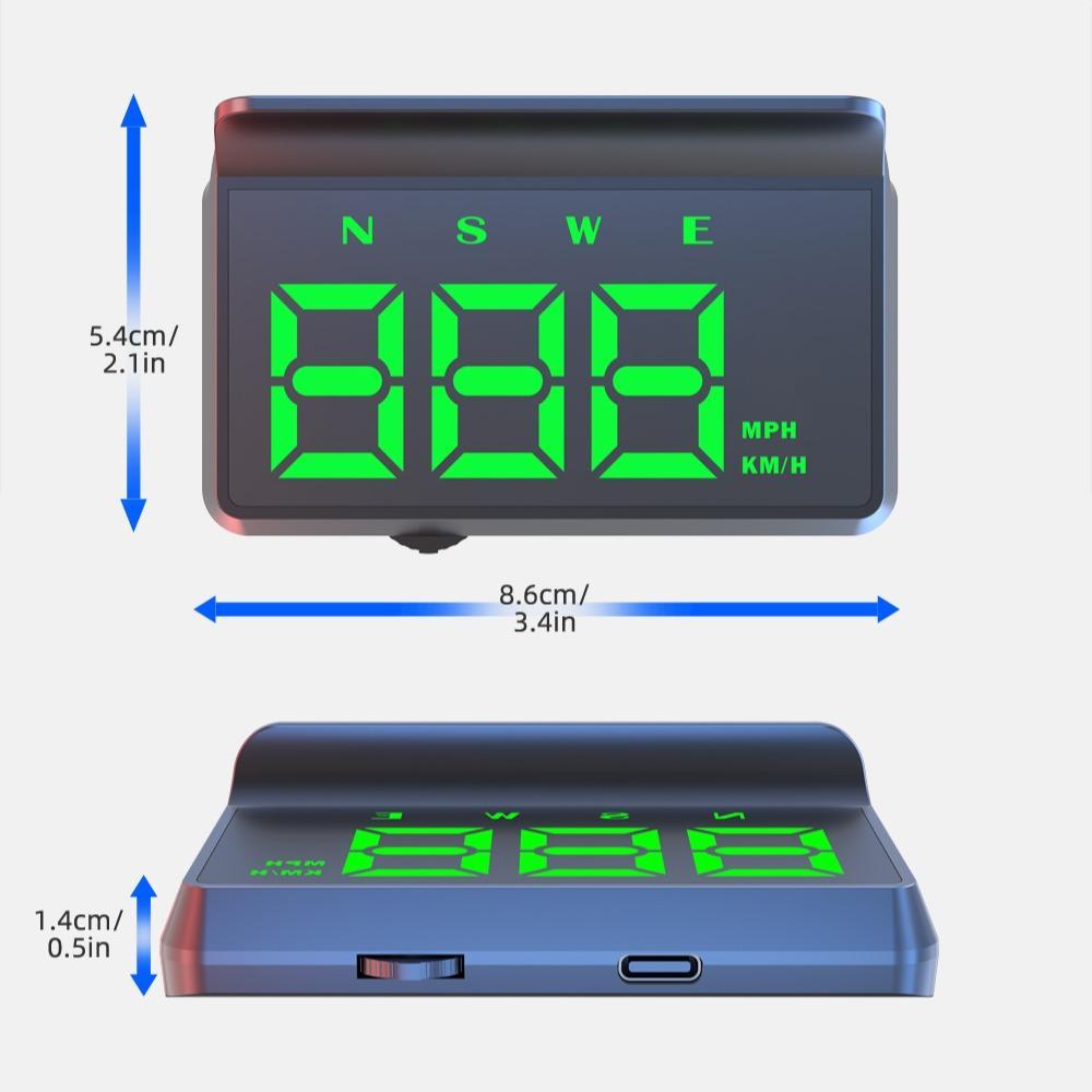 Windshield Speedometer Projector, Universal Car 3.5 Inch Hud, GPS Digital Speed, Compass Direction, Time, Speed Warning, Mileage, Driving Time, Car Smart Display