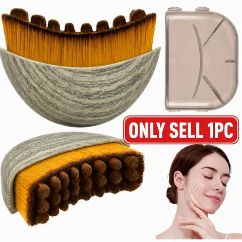 1 Piece Lymphatic Contour Face Brush, Jawline Shaping and Double Chin Sculpting Dry Brushing Massager for Facial Fatigue Relief, Ergonomic Design for Precise Skin Fit, Best Tool for Lymphatic Drainage