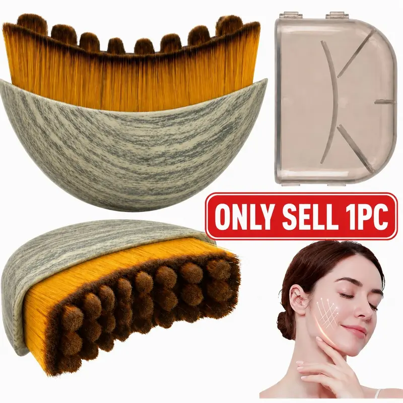 1 Piece Lymphatic Contour Face Brush, Jawline Shaping and Double Chin Sculpting Dry Brushing Massager for Facial Fatigue Relief, Ergonomic Design for Precise Skin Fit, Best Tool for Lymphatic Drainage