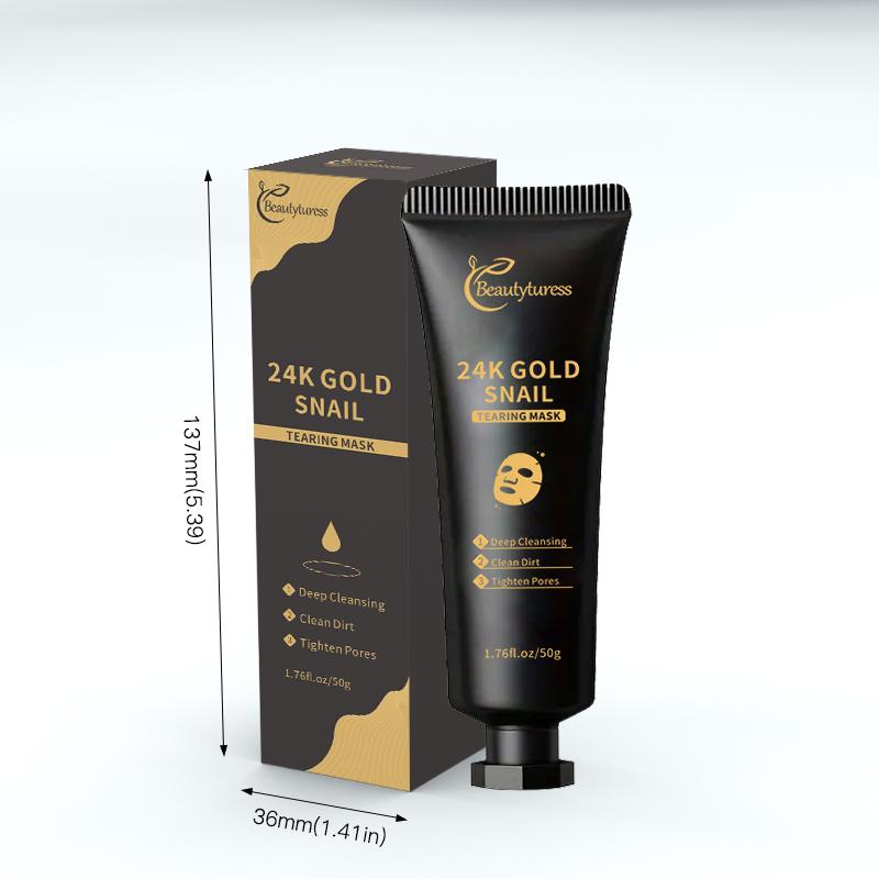 24K Gold Snail Peel-Off Mask, Deep Cleansing Skin Brightening Skin Tone Softening Skin Pore Controlling Moisturizing Spreading Mask 24K Gold Snail Peel-Off Mask, Deep Cleansing Skin Brightening Skin Tone Softening Skin Pore Controlling Moisturizing Spreading Mask
