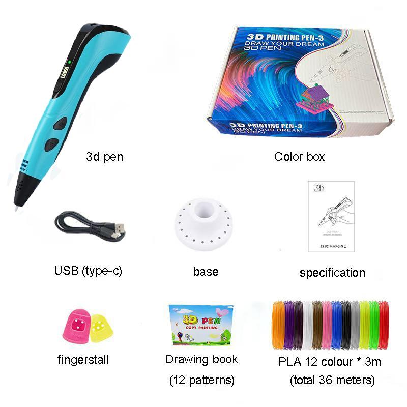 3D Printing Pen Kit, Includes Pla Filament Spool & A/c Adapter, Ergonomic Design, Easy Operation, Ideal for Kids Ages 6+ Education