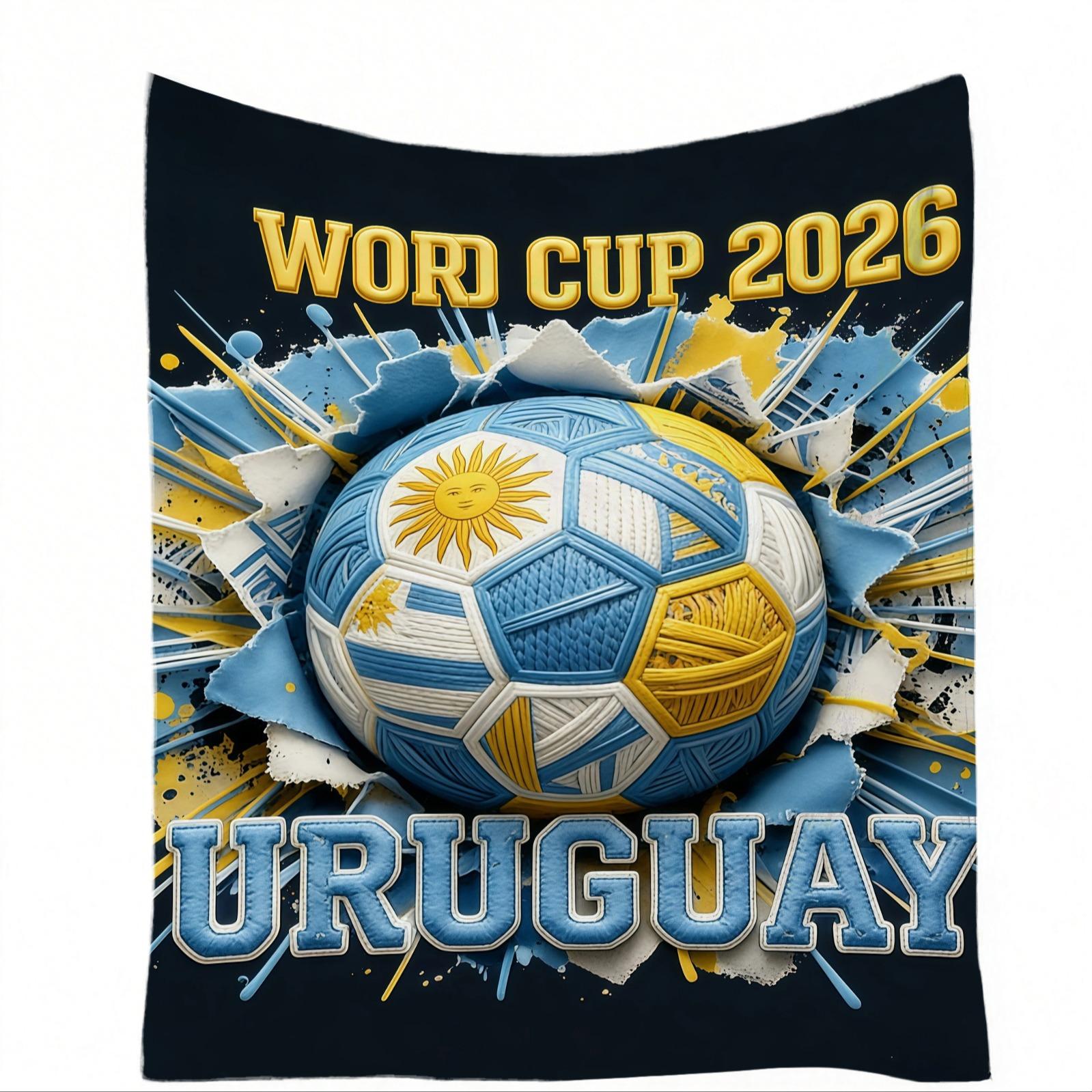 World Cup National Theme Football Decor Blanket, Sofa Cover, Nap Blanket, Air Conditioning Blanket, Perfect for World Cup Parties, Sports Bars, Outdoor Camping