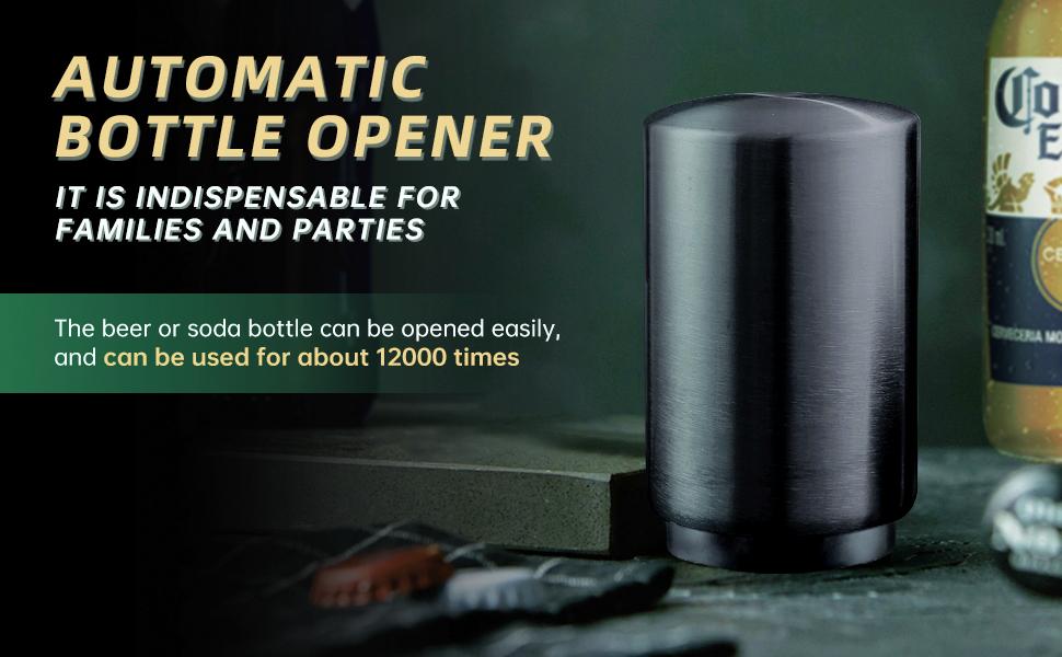 Beer Bottle Opener with Cap, Stainless One-Handed Lid Opening Push&Pop Bottle Opener for Home Bars Camping Hiking(2PCS) Beer Bottle Opener with Cap, Stainless One-Handed Lid Opening Push&Pop Bottle Opener for Home Bars Camping Hiking(2PCS)