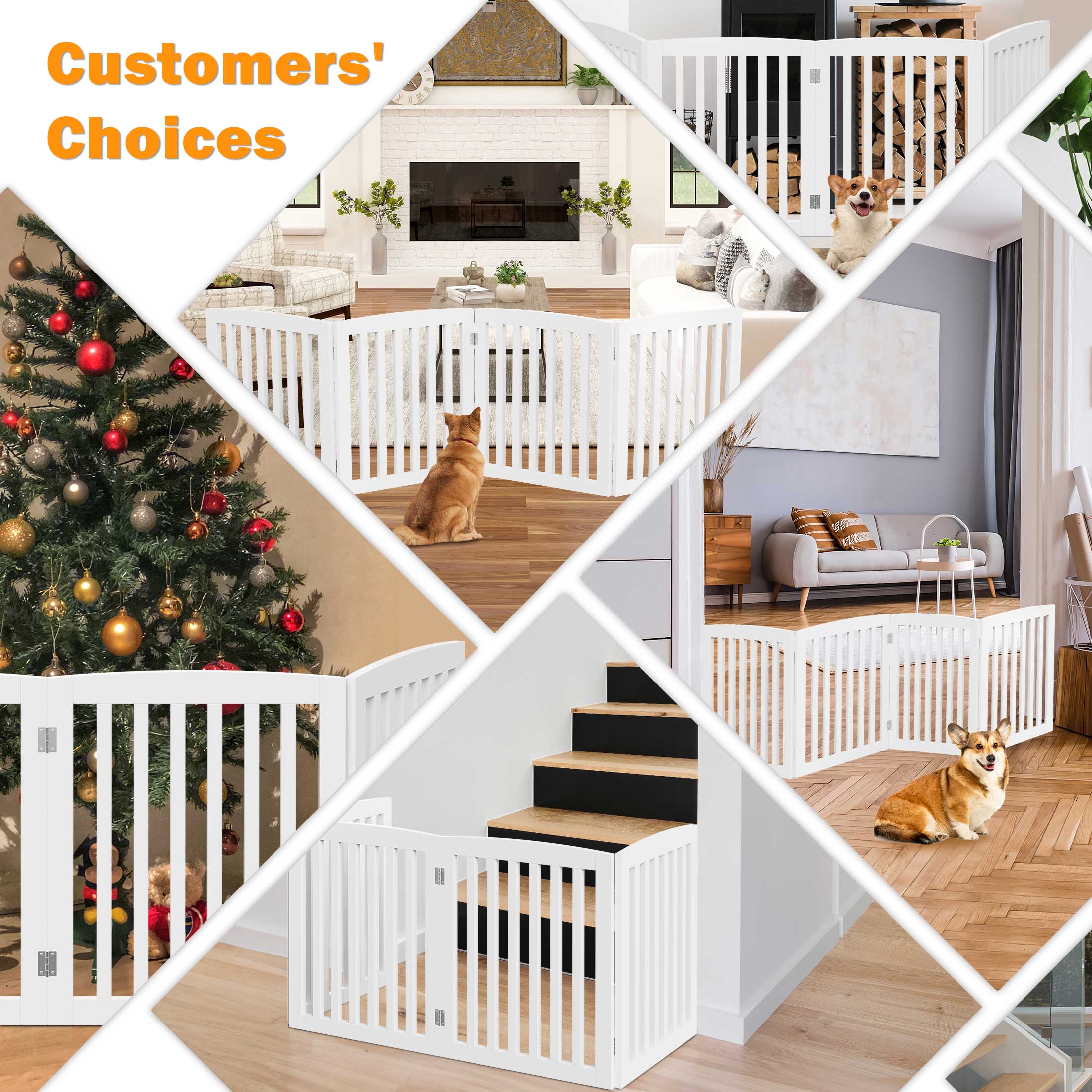 Pet Republic 24'' Tall Foldable Pet Dog Gate - 4 Panels Fence for Doorways Stairs, White Pet Republic 24'' Tall Foldable Pet Dog Gate - 4 Panels Fence for Doorways Stairs, White