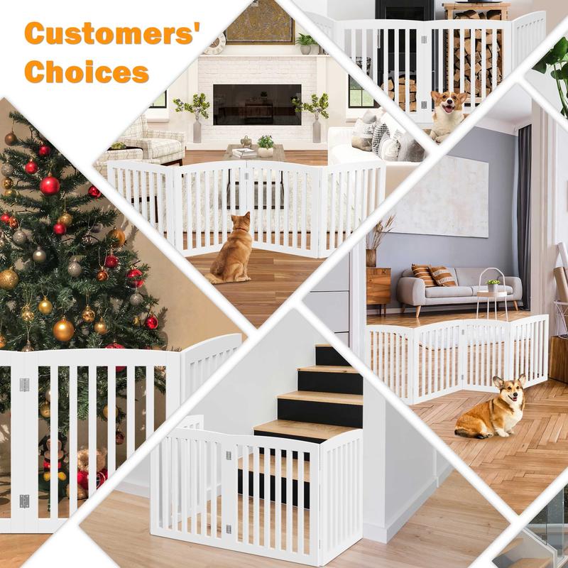 Pet Republic 24'' Tall Foldable Pet Dog Gate - 4 Panels Fence for Doorways Stairs, White Pet Republic 24'' Tall Foldable Pet Dog Gate - 4 Panels Fence for Doorways Stairs, White