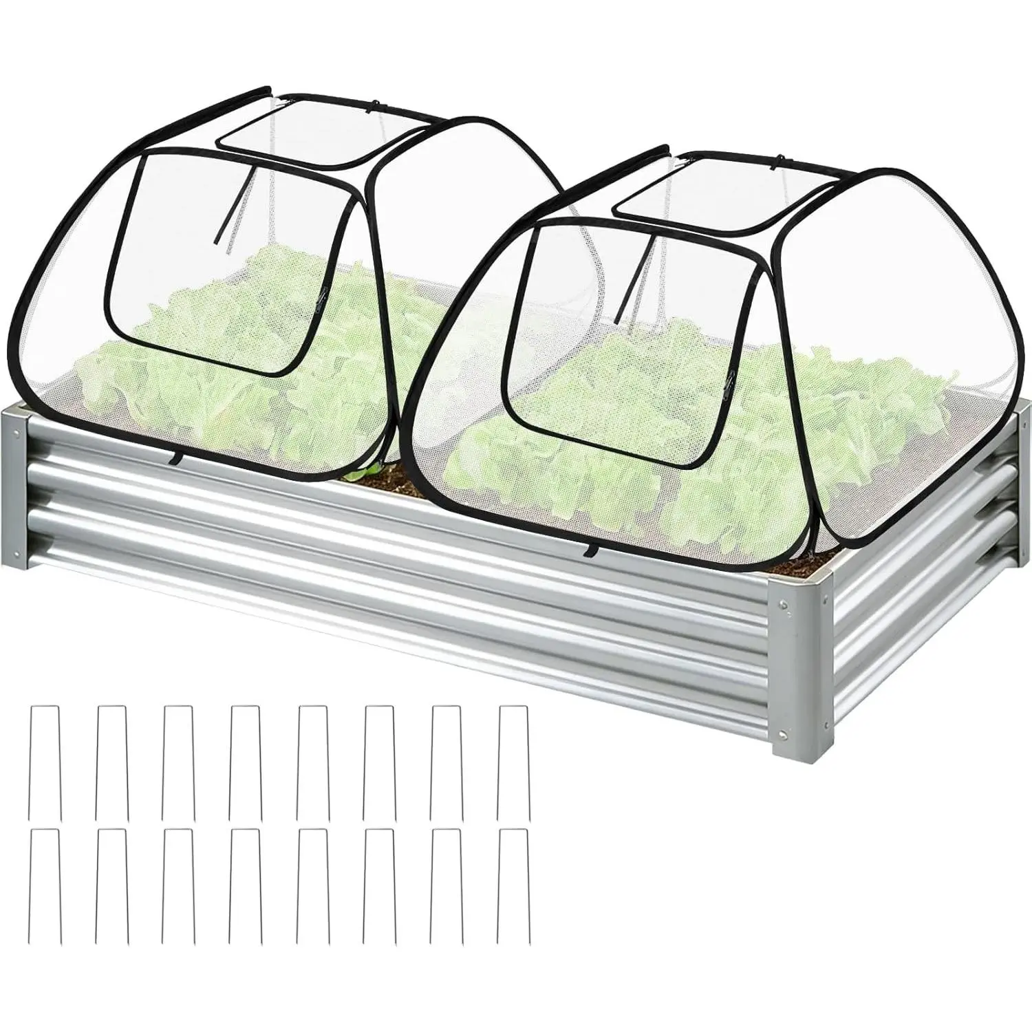 2 Pack Garden Covers for 6x3ft Raised Beds - Garden Row Plants Cover Accelerator, Freeze Protection Greenhouse Cover for Raised Garden Beds Protecting Seedlings Fruits Vegetable Rows