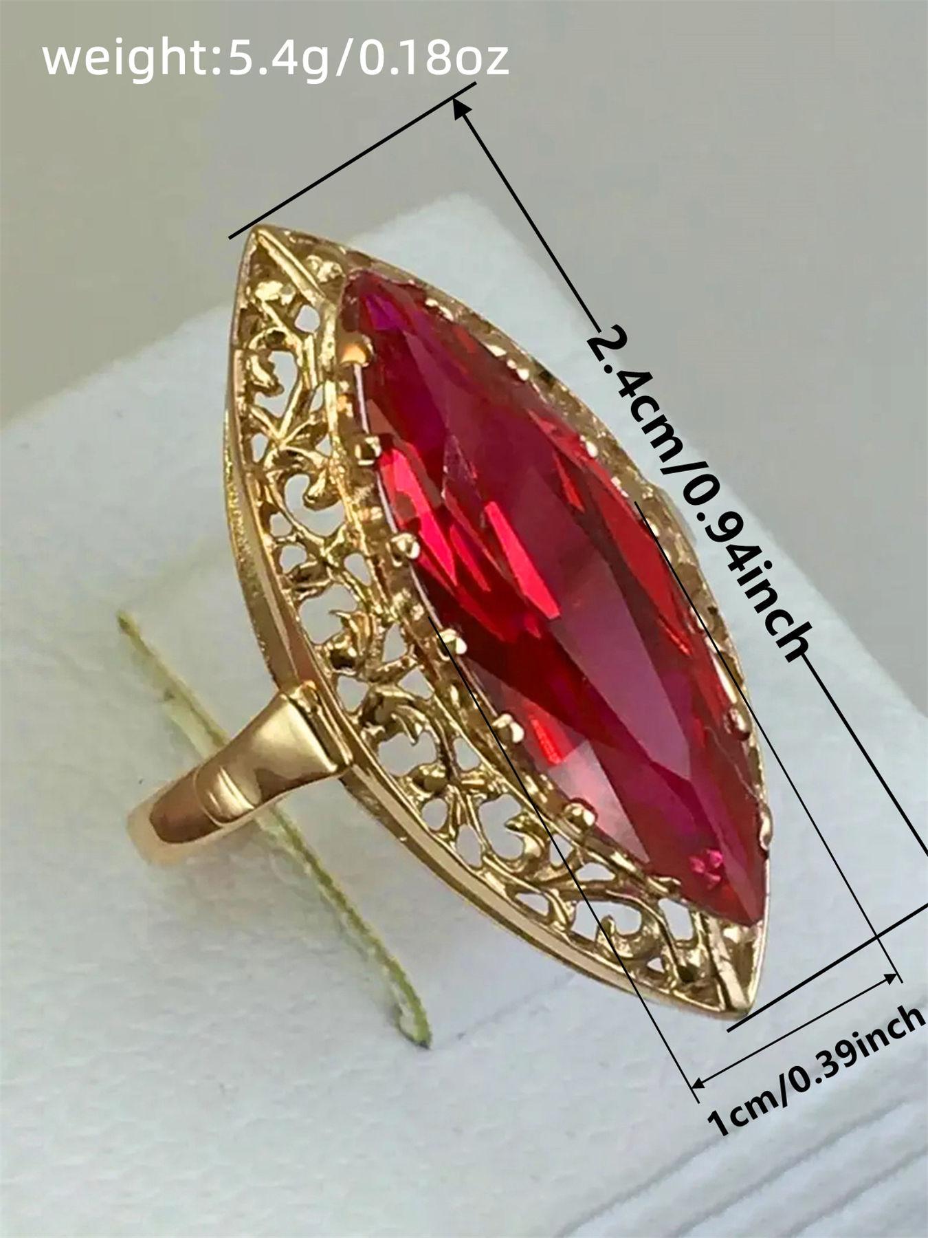 1 PC Gorgeous Cubic Zirconia Gemstone Ring For Women For Valentine's Day Gift Wedding Anniversary Party Jewelry Cubic Zirconia Rings