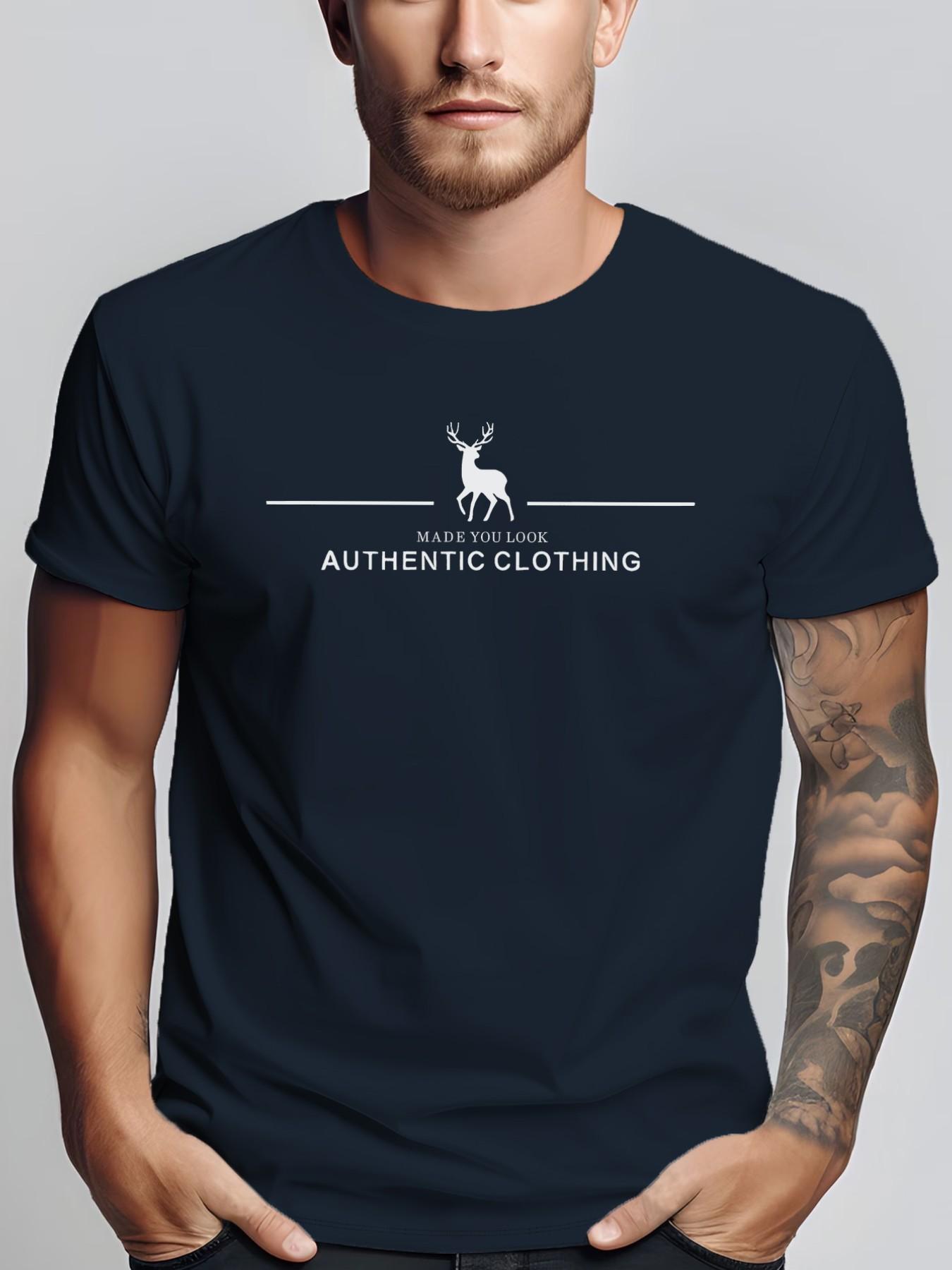 Men's Summer Micro-Stretch Comfort Round Neck Printed T-Shirt, Fashionable Trendy Wear, Best Choice for Men, Casual Stylish Tee