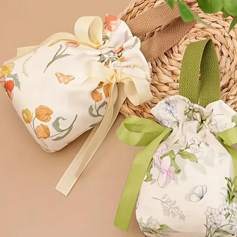 6/12 Pcs Reusable Canvas Drawstring Pouches, Durable And Elegant Multipurpose Bags For Storage And Gifting, Suitable For Jewelry, Candy, Wedding, Christmas And Valentine’s Day Celebrations