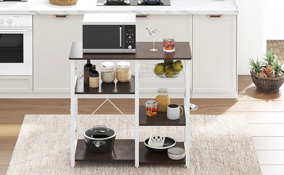 3-Tier Kitchen Baker's Rack Utility Microwave Oven Stand Storage Cart Workstation Shelf