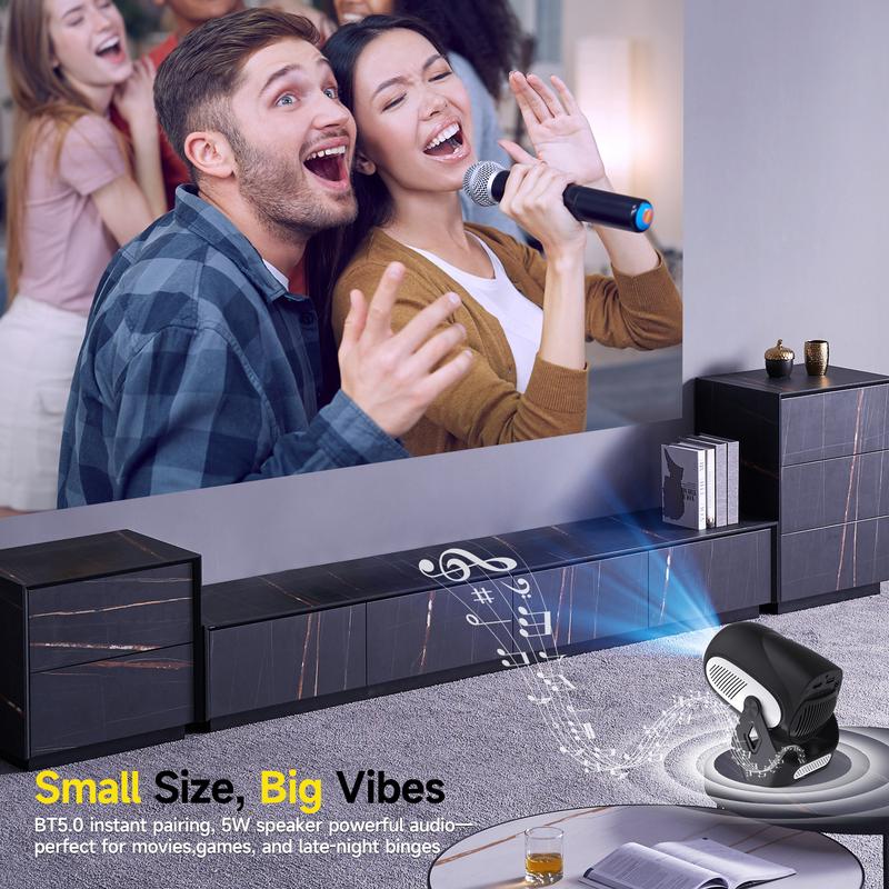 [US warehouse] Magcubic Latest HY300X Projector 4K Videosource Supported  Electric Focus 300ANSI 1280*720P Allwinner H713 BT5.0 Built-in Speaker Home Cinema Outdoor portable Panda Color Projetor