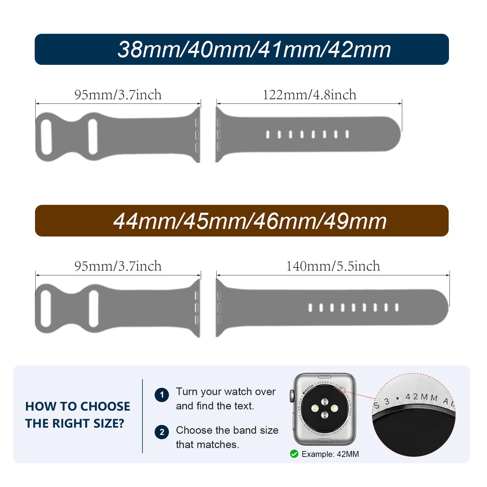 Apple watch Silicone Watch Band 38/40/41/42mm 44/45/46/49mm Unisex Series1/2/3/4/5/6/7/8/9/10/Ultra/SE Strong Resilience Break Resistant