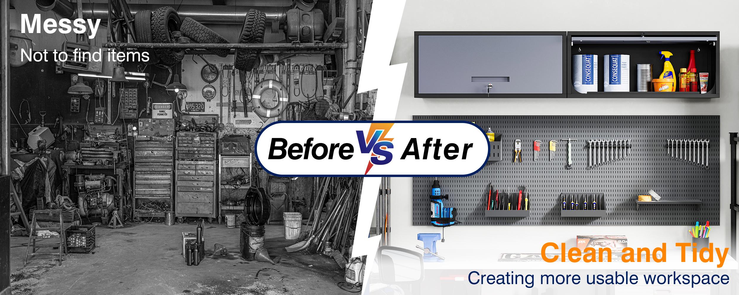 Letaya Metal Garage Wall Cabinet with Doors, Wall Mounted Metal Storage Cabinet, Floating Garage Tool Cabinet for Garage, Basement, Kitchen, Warehouse ( 13.7" H)