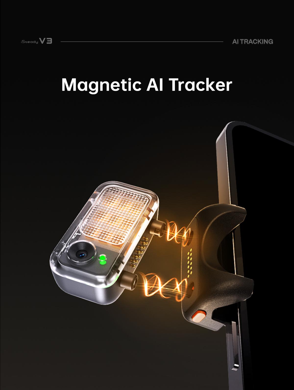 Hohem iSteady V3 New Gimbal Stabilizer for SmartiPhone, 3-Axis Phone Gimbal, Magnetic AI Tracker, Built-in Extendable Rod & Tripod, Detachable Remote Control,selfiestick,Phone Accessories,Suitable for Android & iPhone 17 series, Travel, Vlog, TikTok