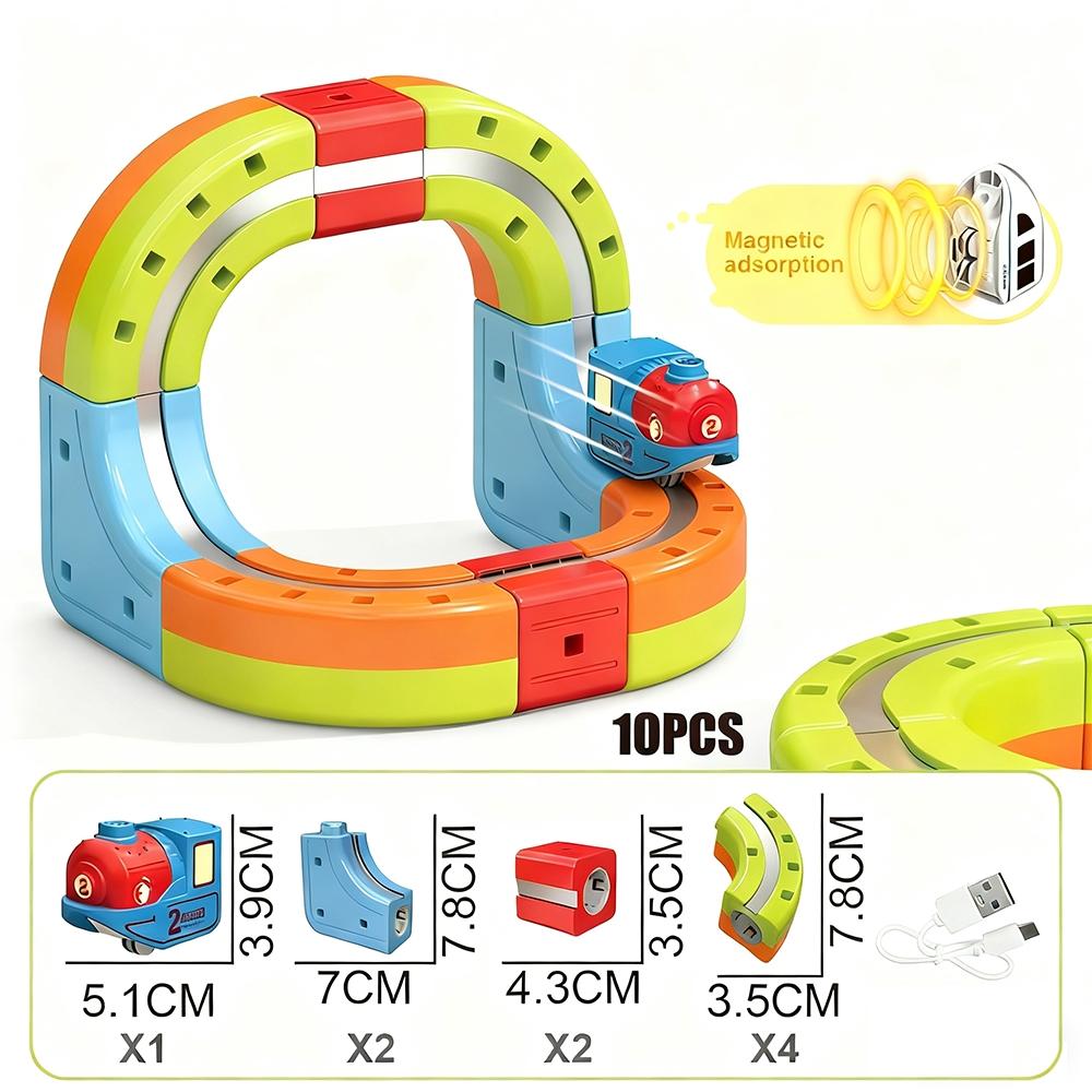 Electric Train Set, Flexible Bendable Track Toddler Train Tracks, Build Toy Train Tracks, Anti-Gravity 3D Embedded Layout, Stem Learning Gift