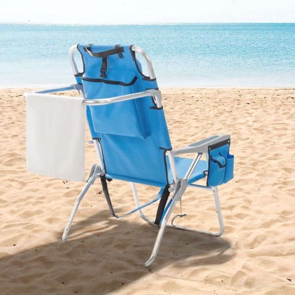 63*70*99cm Heightened Oxford Cloth Silver White Aluminum Tube Bearing 100kg Beach Chair Blue 63*70*99cm Heightened Oxford Cloth Silver White Aluminum Tube Bearing 100kg Beach Chair Blue