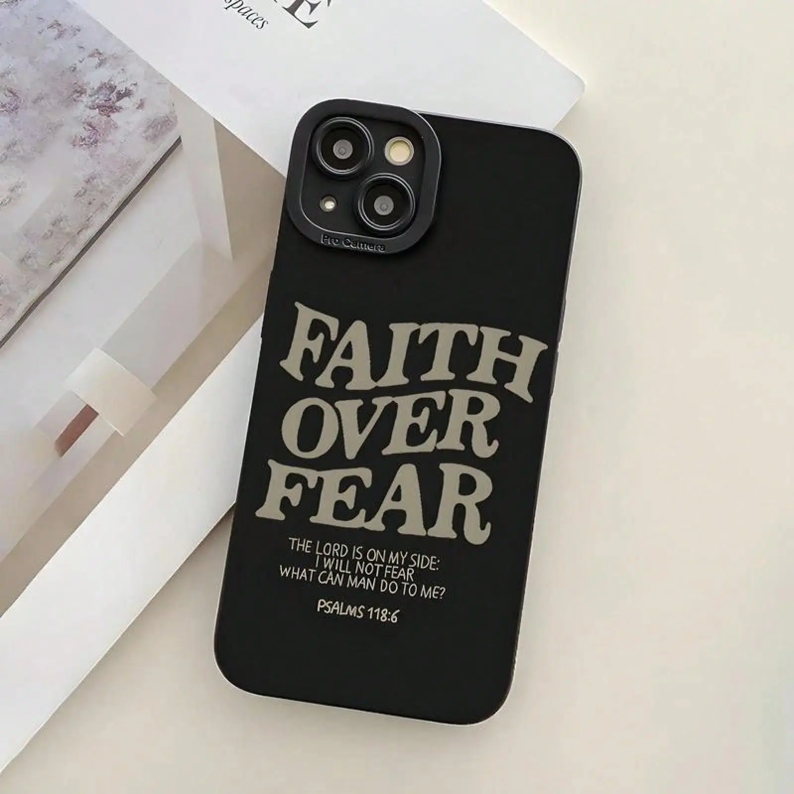 Cellphone Case Faith Over Fear Design, Protective Anti-Drop Shockproof Cover, Creative Aesthetic Smartphone Casing Compatible with iPhone 17 16 15 14 13 Pro Max, Multi-Model Protection Accessories
