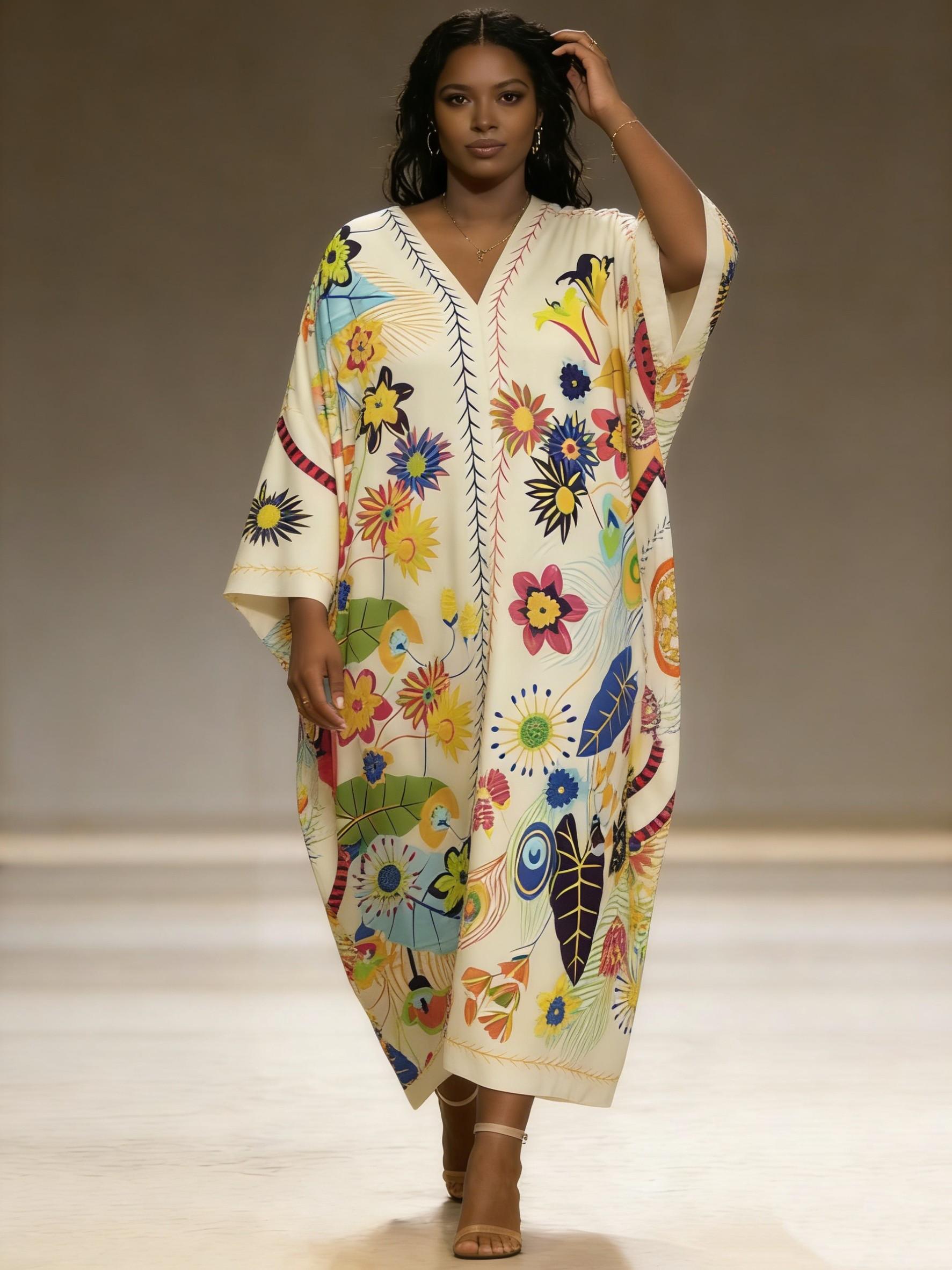 2-piece set woman‘ s Boho Kaftan Beach Cover Up  – Oversized Maxi Dress Beachwear for Summer Vacation & Resort Wear ✨