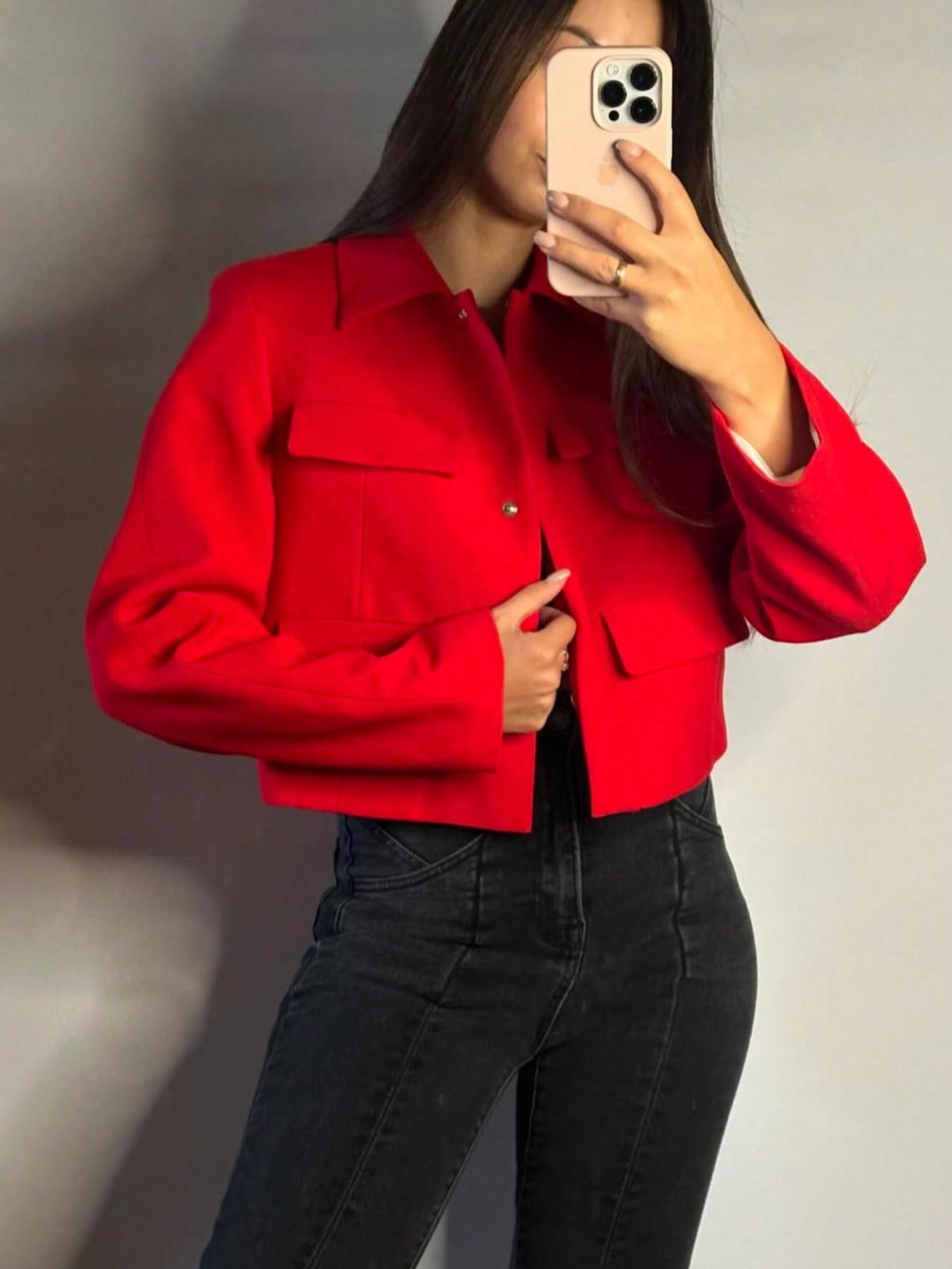 Women's Spring Fall Retro Multi-Pocket Short Work Jacket Coats, Collared Structured Smooth Woven Fabric Stand Collar Long Sleeve, Casual Outerwear Everyday