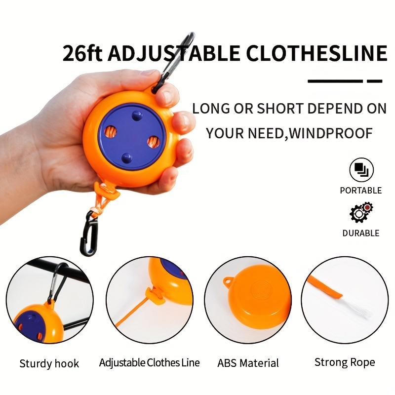 Durable and portable 26-foot travel clothesline, suitable for camping and outdoor activities — easy to set up and use, ideal for drying clothes and towels anywhere.