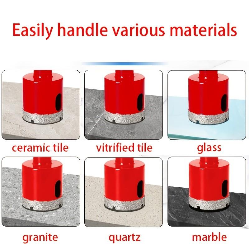 12-piece diamond welding red dry drill bit set to achieve efficient and convenient diamond coating, suitable for granite, marble, full-size glass tiles and ceramics.