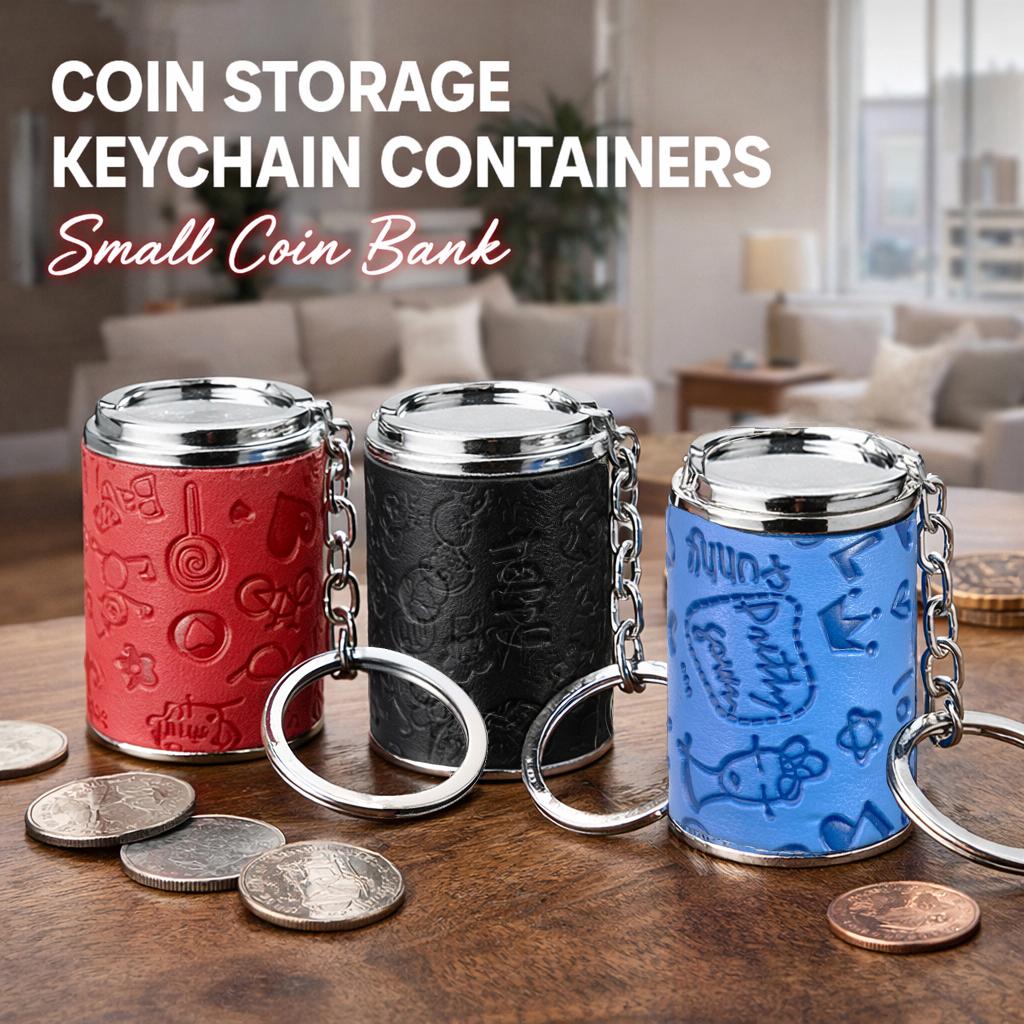 Mini Coin Bank 2-in-1 Fidget Stress Relief & Portable Coin Storage Loose Change Holder Secure Snap Closure Keychain Perfect for Daily Carry Satisfying Coin Drop Feel Piggy Bank