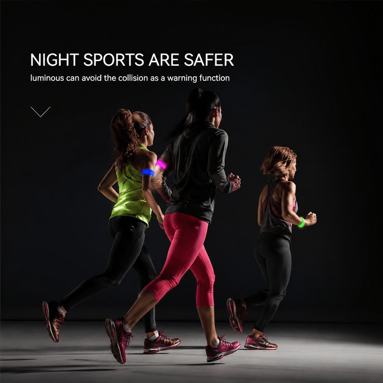 Glow in the Dark Flashing LED Arm Bands, Multicolor Sports Wristbands for Party Concert Festival, Night Running Gear for Adults Kids, Portable Glow Stick Alternative, Anti-Slip Durable Reflective Wristband
