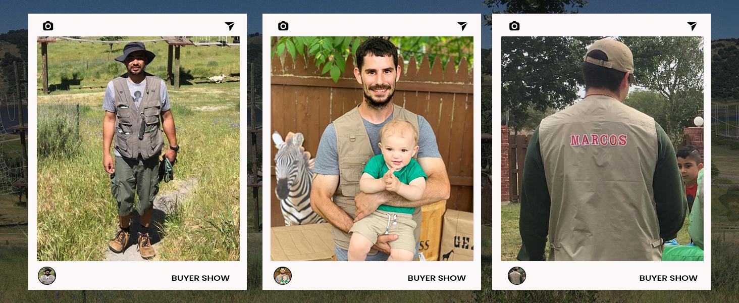 Gihuo OlympinA Men's Fishing Vest with 16 Pockets for Outdoor Work Safari Travel & Photography Breathable Sleeveless Jacket for Spring Summer Fall Adjustable Waistcoat in Beige Army Green